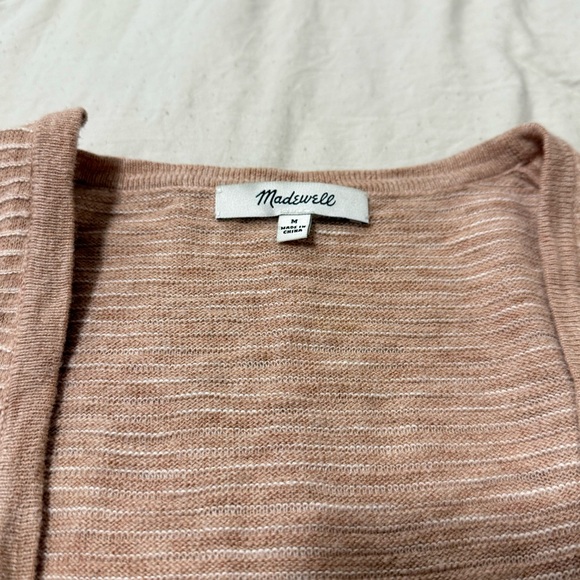 Madewell Knit Duster Long Ribbed Texture Cardigan Powder Pink Women’s Size M - Picture 6 of 10
